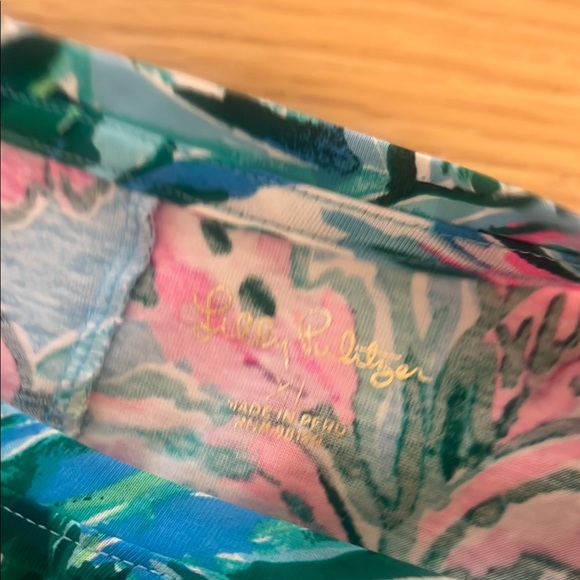 Lilly Pulitzer Pink and Blue Sheath Dress 3/4 Sleeve - Picture 2 of 4